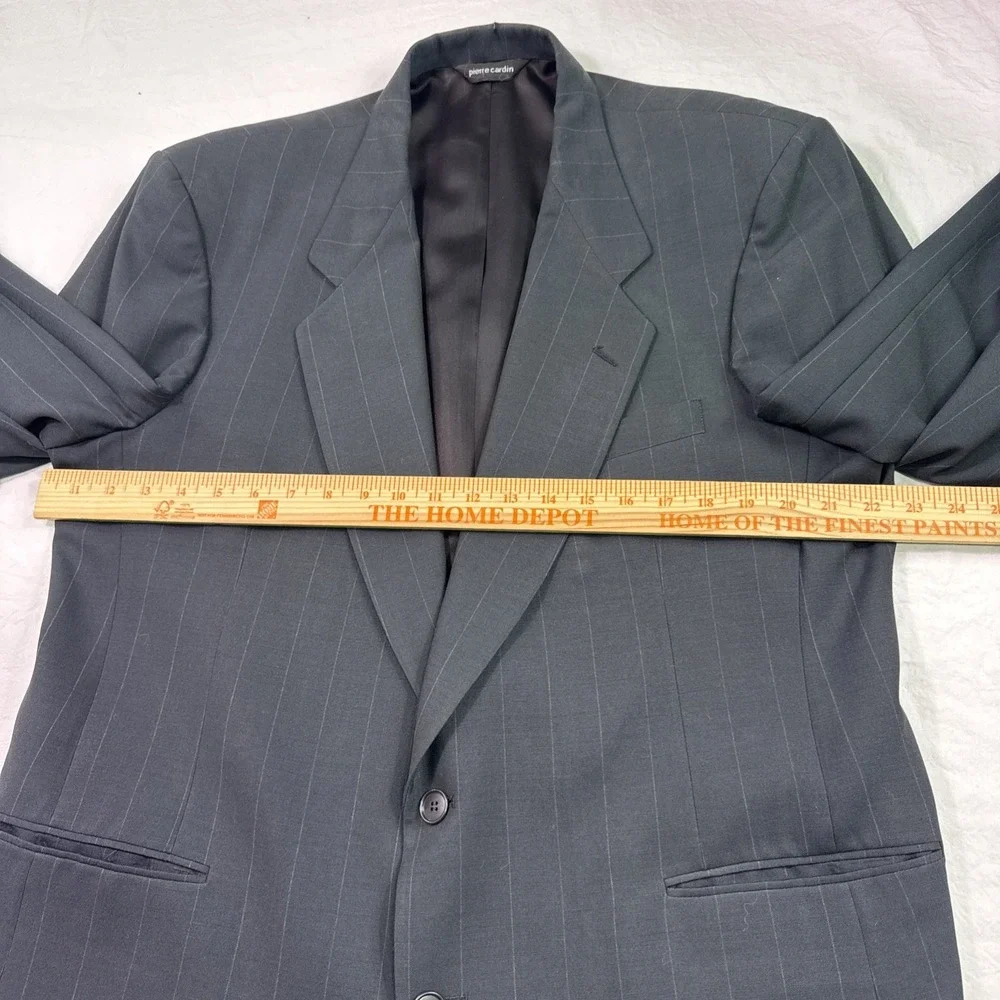 Vintage 70s Pierre Cardin Wool Pin Stripe 2 Button Suit Mens Size 44R Pant 38/31